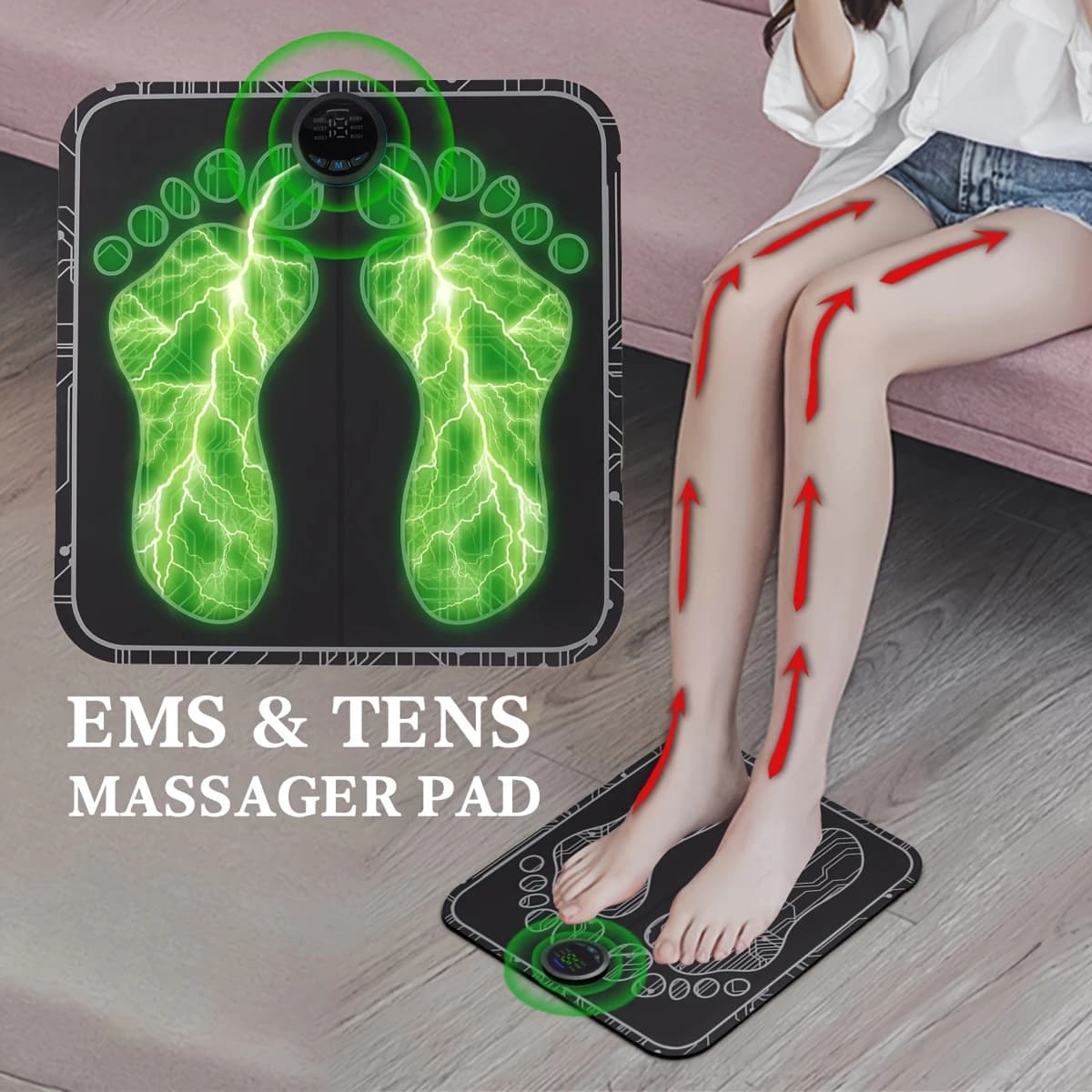 Portable EMS Massage Pad - Muscle Stimulator & Massager